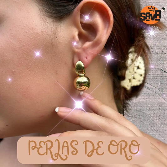 ARETES PERLA DE ORO